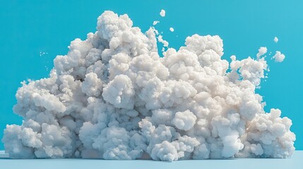 White Cloud Formation on Blue Background