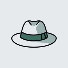 Simple Illustration of a Classic Fedora Hat