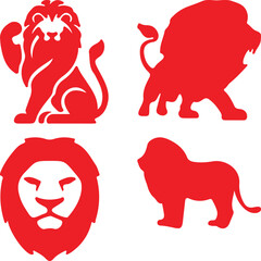 Lion bundil simple icon. Vector ICON all icon Viktor