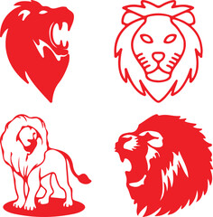 Lion bundil simple icon. Vector ICON all icon Viktor