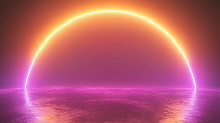 Neon archway, futuristic scene