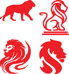 Lion bundil simple icon. Vector ICON all icon Viktor