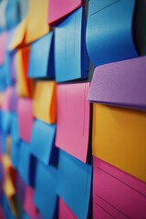 Obraz premium Colorful sticky notes on a wall