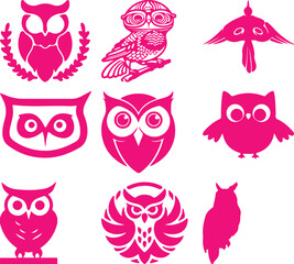  Owl  bundil simple icon. Vector ICON all icon Viktor 