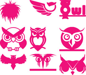  Owl  bundil simple icon. Vector ICON all icon Viktor 