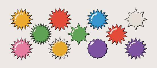 Colorful Starburst Shapes Background Design Elements