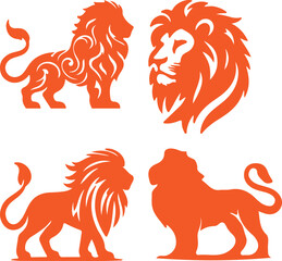 Lion bundil simple icon. Vector ICON all icon Viktor