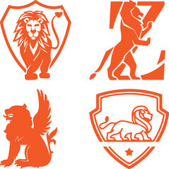 Lion bundil simple icon. Vector ICON all icon Viktor