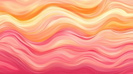 Obraz premium Abstract, flowing, wavy design featuring a gradient of orange, peach, and pink hues.