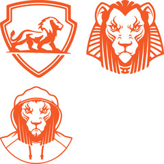 Lion bundil simple icon. Vector ICON all icon Viktor