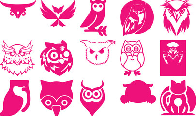  Owl  bundil simple icon. Vector ICON all icon Viktor 