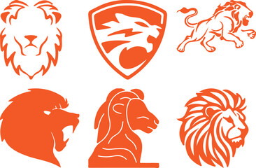 Lion bundil simple icon. Vector ICON all icon Viktor