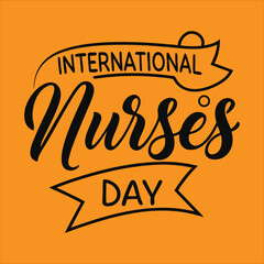 Happy International Nurses Day Calligraphic design