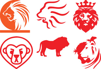 Lion bundil simple icon. Vector ICON all icon Viktor