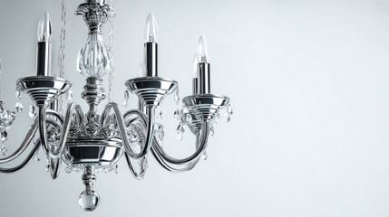 Ornate chandelier against white wall