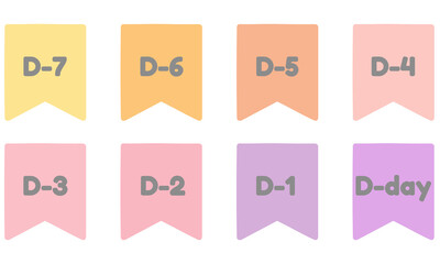Pastel Flag D-day Countdown Icon Set