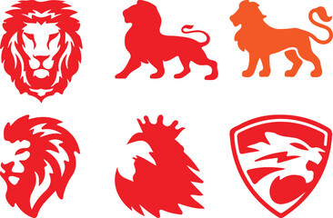 Lion  bundil simple icon. Vector ICON all icon Viktor