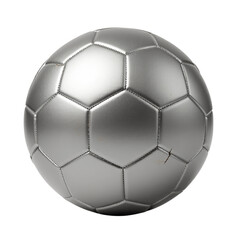 Silver Soccer Ball, Cracked, Transparent Background.