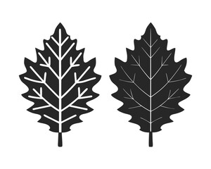 Fototapeta premium Leaf icon silhouette vector illustration