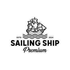 sailing ship icon logo 