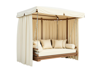 Canopy swing bed isolated on transparent background


