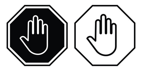 Obraz premium stop hand icon.