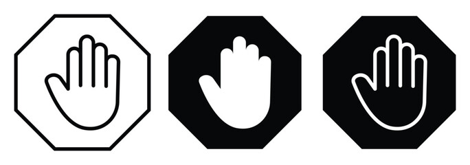 Fototapeta premium stop hand icon.