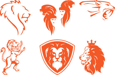 Fototapeta premium Lion bundil simple icon. Vector ICON all icon Viktor