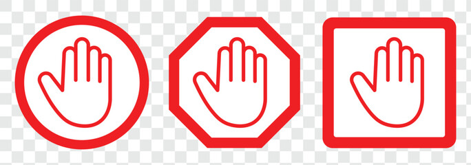 Obraz premium stop sign with hand icon. 