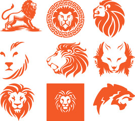 Lion  bundil simple icon. Vector ICON all icon Viktor