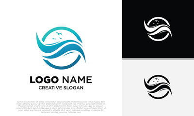 Circle Wave Logo royalty-free images