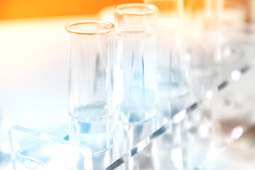 Bottles and transparent dishes are used in scientific and medical experiments, the use of chemicals creates medical research.