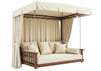 Canopy swing bed isolated on transparent background


