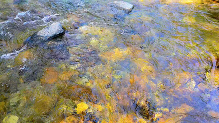 A view of a valley in early summer colored with green light. A beautiful natural view of Sillim, Gangwon Province, Korea's attraction, taken with a drone in the sky. A trip to Gangwon Province