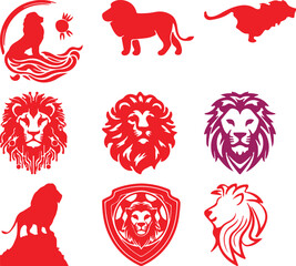 Lion  bundil simple icon. Vector ICON all icon Viktor