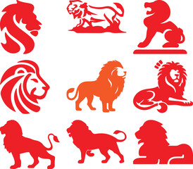 Lion  bundil simple icon. Vector ICON all icon Viktor