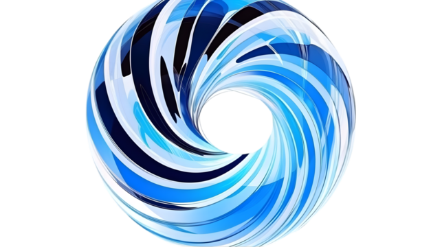 Abstract Blue Swirl Circular Design Illustration Background
