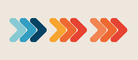 Abstract Colorful Arrows Progress Flowchart Design