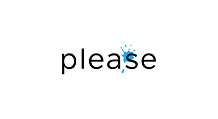 Asking Nicely Please Text with Blue Splash Design