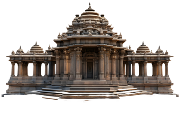 Ancient Indian Temple Facade 3D Model Illustration