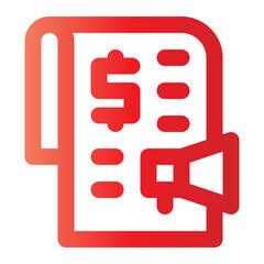 bill advertising gradient icon