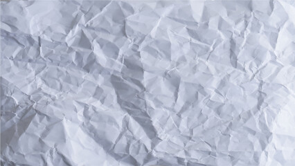 White Paper Texture background. Crumpled piece of white paper vector illustration. Top view. Copy space for text and design element.	