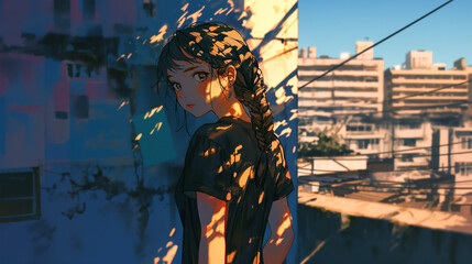 振り返ってカメラ目線の女性