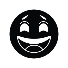 Fototapeta premium Happy Emoji Vector.Happy Emoji Vector Illustration of a Smiling Face with Wide Open Mouth and Eyes