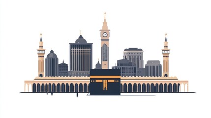 Obraz premium Cityscape of Islamic holy sites