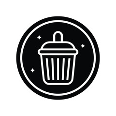 Cleanliness Icon. Trash Can Symbol for Waste Disposal and Recycling