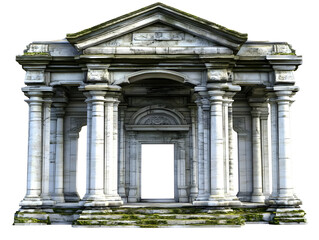 Obraz premium Ancient Stone Temple Entrance Illustration