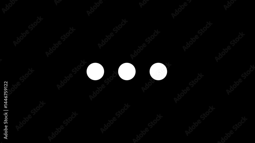 Poster white dots loading animation on black background