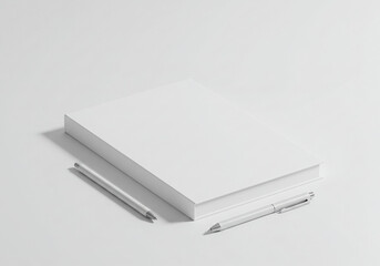 White Cover book paper corner mockup object minimalist background clean design studio shot