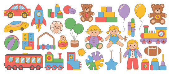 Colorful Collection of Cute Cartoon Toys for Kids